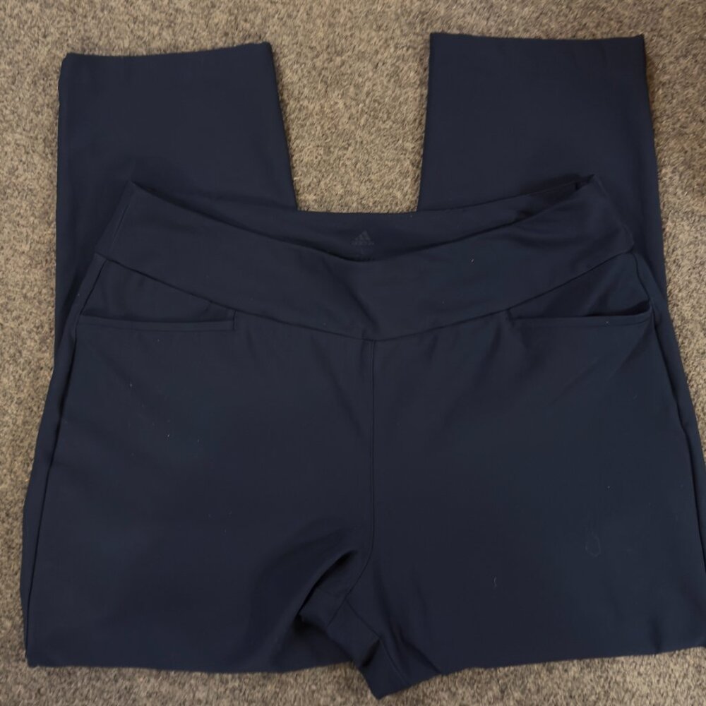Adidas Golf Tennis Sport Cropped Pull-on Ankle Pant Navy Blue Size Large